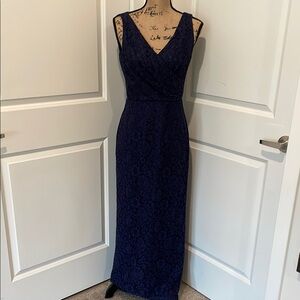 Size 4 Elegant Navy Blue Lace Dress